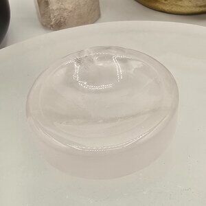 Earth Clear/Light Pink Glass Accent Paperweight